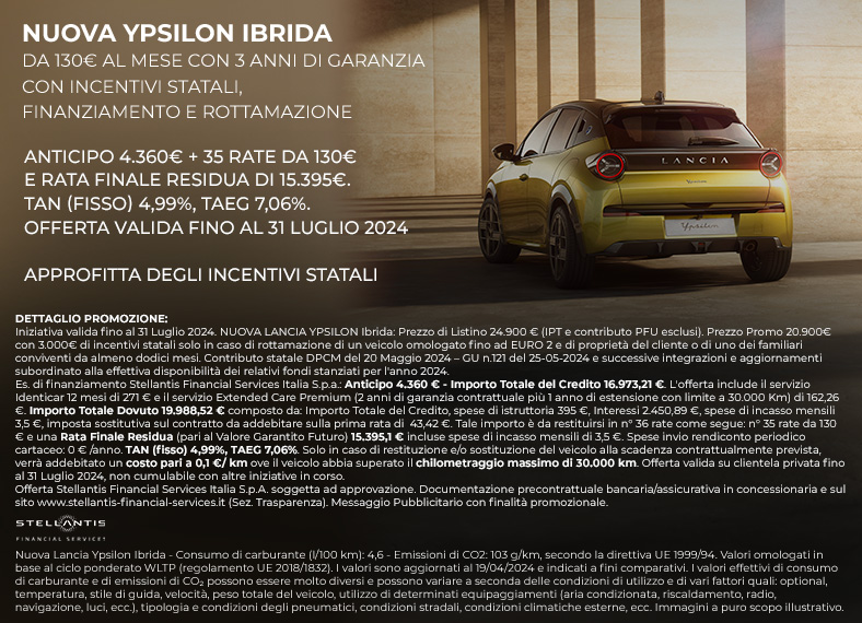 Nuova Lancia Ypsilon Ibrida